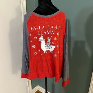 Festive Red and Gray festive top